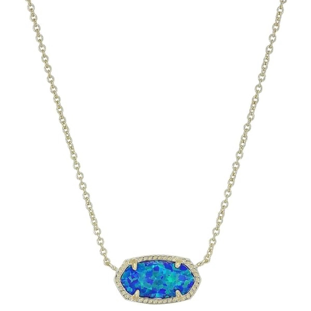 Kendra Scott ELISA Gold Night Kyocera Blue Shimmer Opal